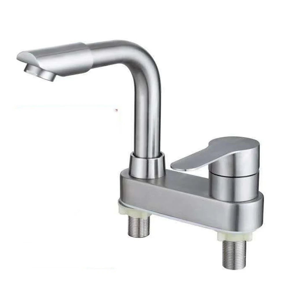 304 Stainless Steel Basin Sink Faucet Single Handle Deck Mounted Bathroom Faucet Hot Cold Water Mixer Tap Bathroom Accessories
304 Stainless Steel Basin Sink Faucet Single Handle Deck Mounted Bathroom Faucet Hot Cold Water Mixer Tap Bathroom Accessories