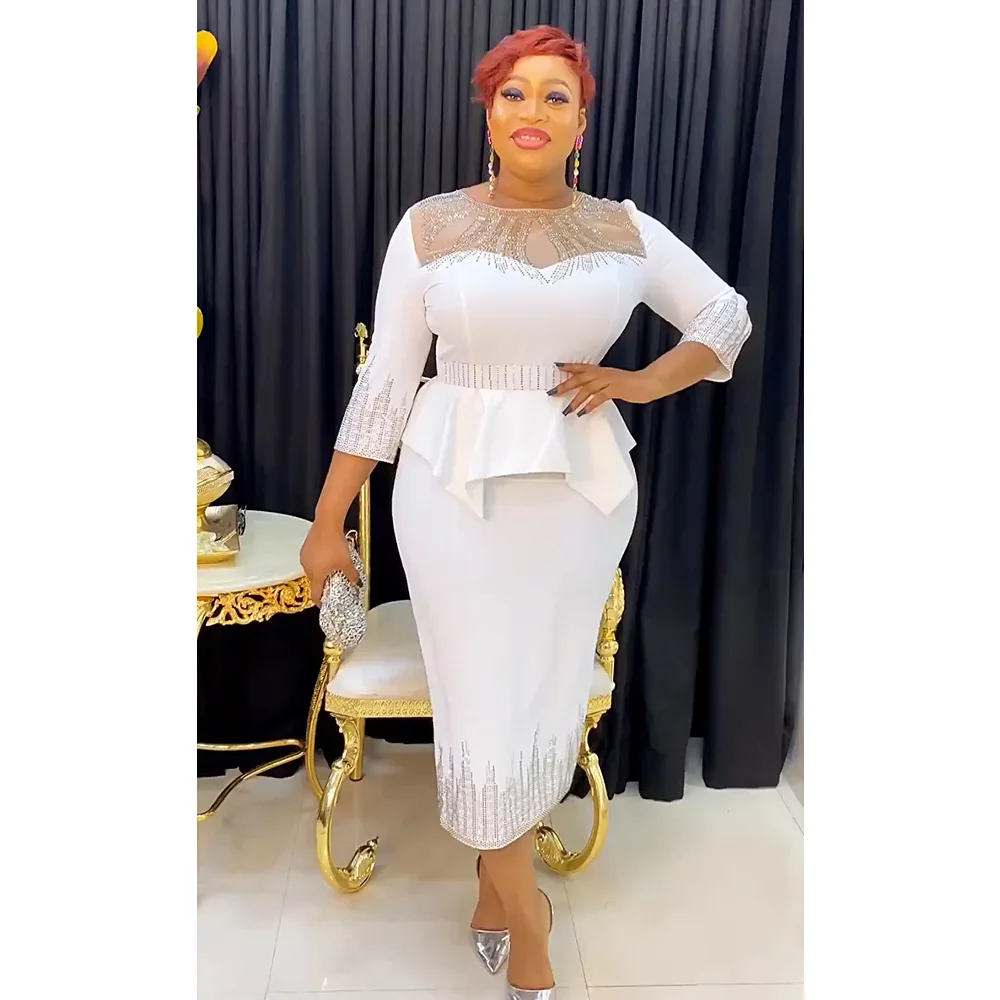 2023 African Dresses for Women Summer African 3/4 Sleeve Polyester Plus Size Bodycon Maxi Robe Wedding Party Evening Dress Abaya 
2023 African Dresses for Women Summer African 3/4 Sleeve Polyester Plus Size Bodycon Maxi Robe Wedding Party Evening Dress Abaya