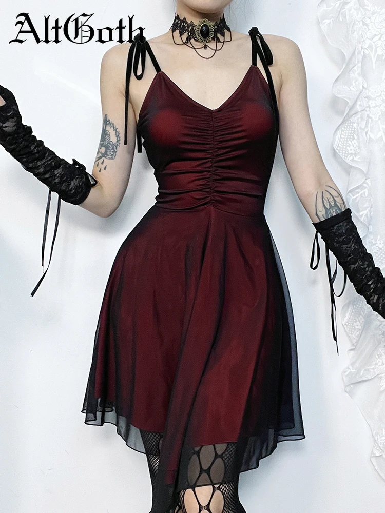 AltGoth Nightclub Sexy Red Dress Women Dark Gothic Streetwear Spaghetti Strap High Waist Irregular Hem Dress Y2k E-girl Outfits
AltGoth Nightclub Sexy Red Dress Women Dark Gothic Streetwear Spaghetti Strap High Waist Irregular Hem Dress Y2k E-girl Outfits