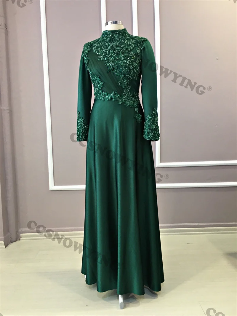 Appliquies Beaded Muslim Evening Dress Satin Long Sleeve Hijab Islamic Formal Party Gowns Arabic Dubai Women Robes De Soirée
Appliquies Beaded Muslim Evening Dress Satin Long Sleeve Hijab Islamic Formal Party Gowns Arabic Dubai Women Robes De Soirée
