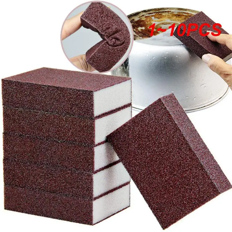 

1~10PCS Carborundum Strengthen Non-Scratch Emery Sponges Brush Kitchen Cooktop Pot Descaling Scrubber Rust