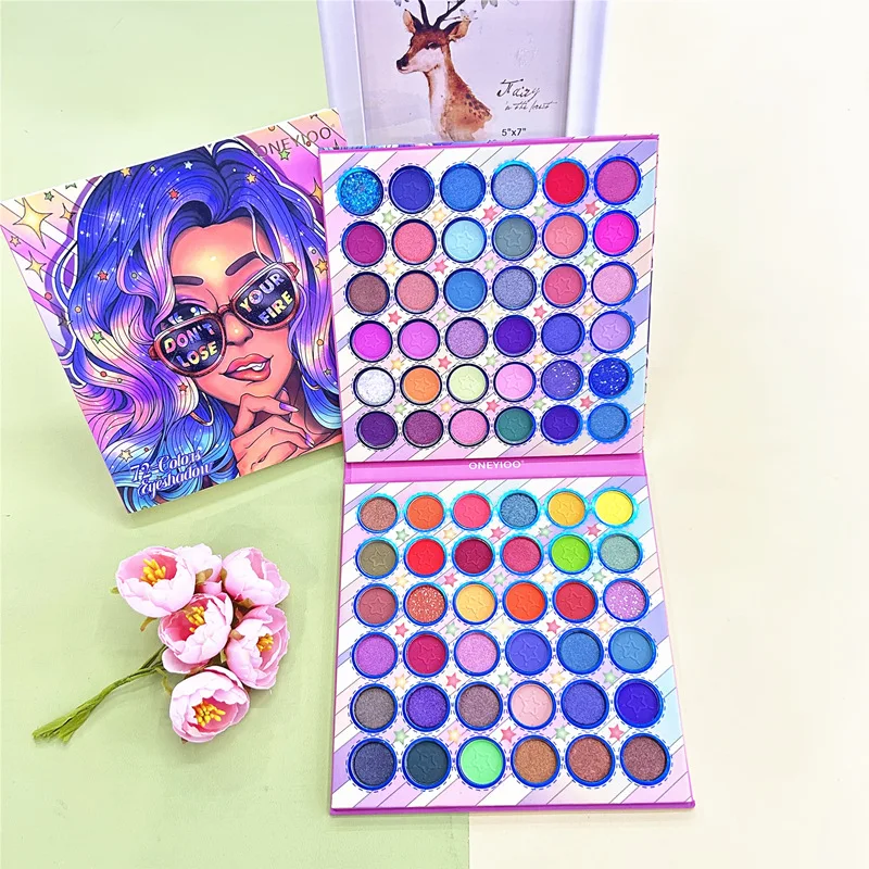 

72 Colors Cartoon Girl Matte Eyeshadow Palette Book Glitter Eye Shadow Blush Pigment Palette Professional Makeup for Face Eyes