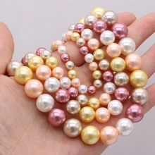 Natural Pearl Mix-color Round Shell Beads 6mm/8mm/10mm/12mm For Jewelry Making DIY Necklace Bracelet Accessories Charm Gift 36CM 
Natural Pearl Mix-color Round Shell Beads 6mm/8mm/10mm/12mm For Jewelry Making DIY Necklace Bracelet Accessories Charm Gift 36CM