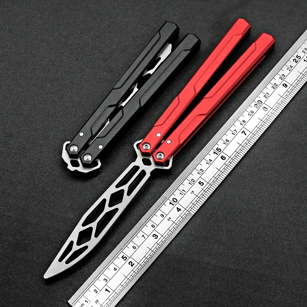 SF Aluminum 6061-T6 Handle 420 Steel Butterfly Beginner Training Knife Flail Not Sharp Blade Tactical Outdoor Camp EDC Tool
SF Aluminum 6061-T6 Handle 420 Steel Butterfly Beginner Training Knife Flail Not Sharp Blade Tactical Outdoor Camp EDC Tool