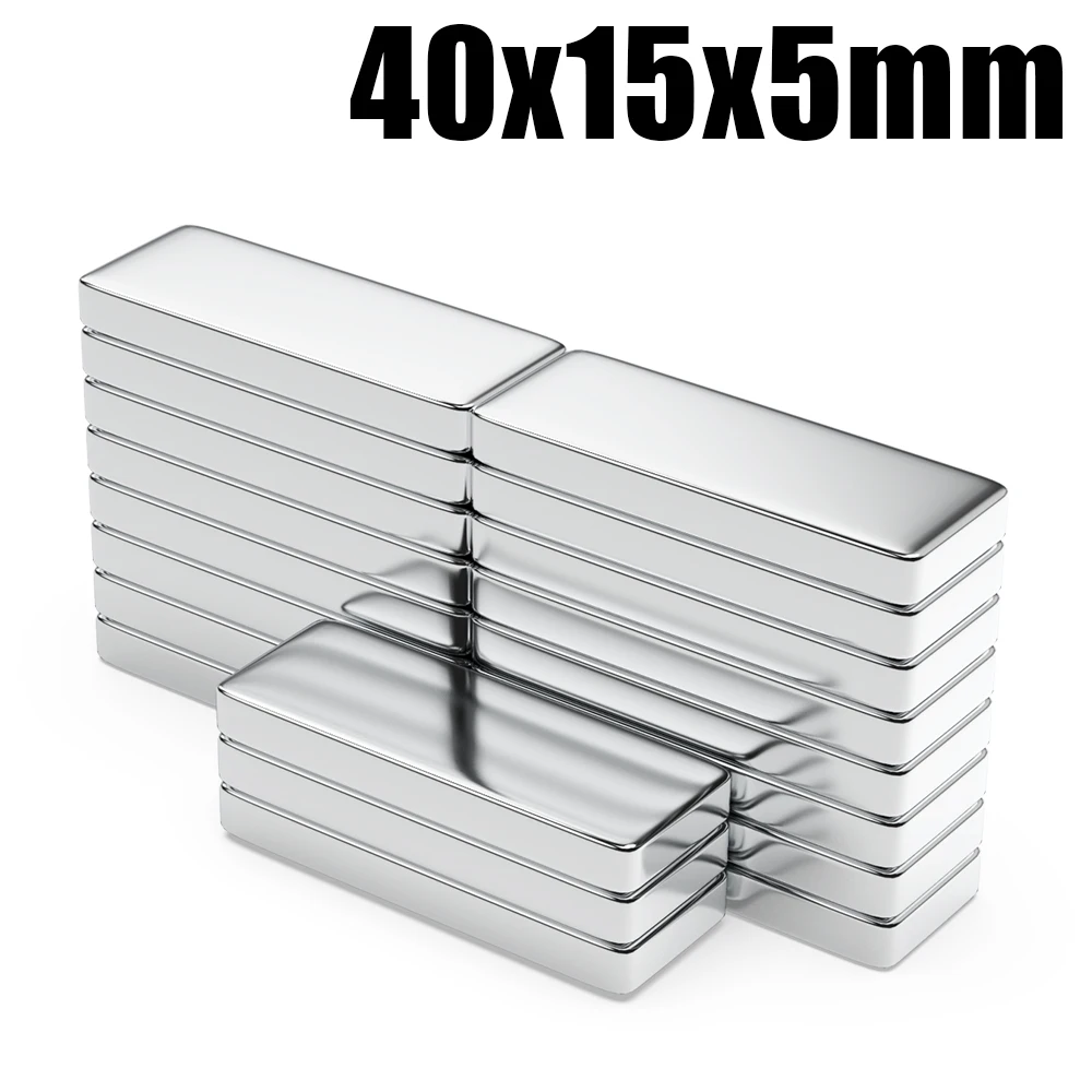 

1/2/5/10 Pcs 40x15x5 N35 Neodymium Magnet 40mm X 15mm X 5mm NdFeB Block Super Powerful Strong Permanent Magnetic imanes