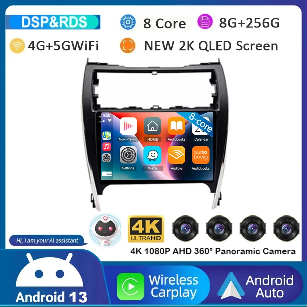 

Android 13 Carplay Auto Car Radio For Toyota Camry 7 XV 50 55 2012-2017 Multimedia Video Player Navigation GPS Stereo Head Unit