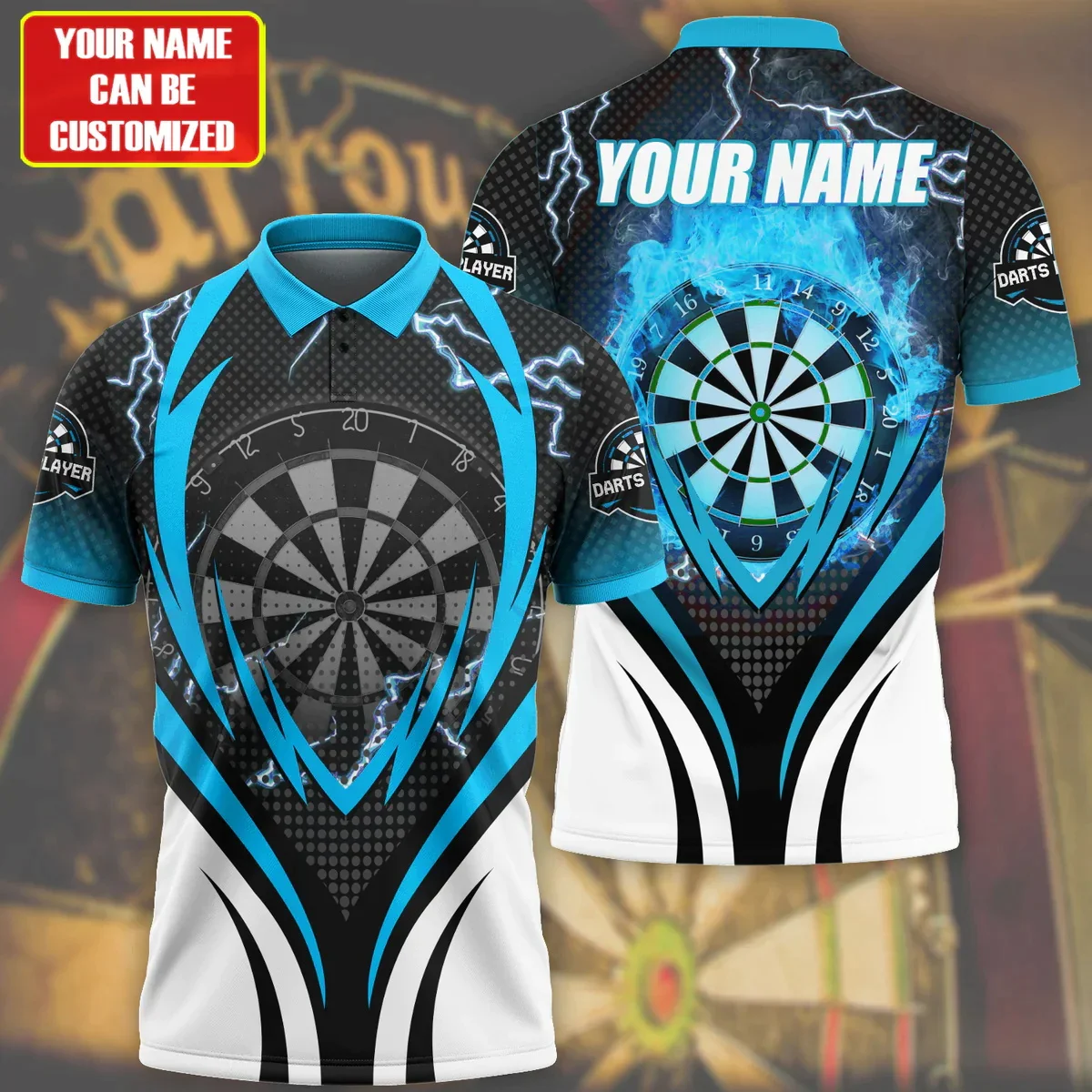 

PLstar Cosmos Customized Name Darts 3D Printed Summer Polo Shirt Unisex Short Sleeve Shirts Best Dart Player Gift POL-41