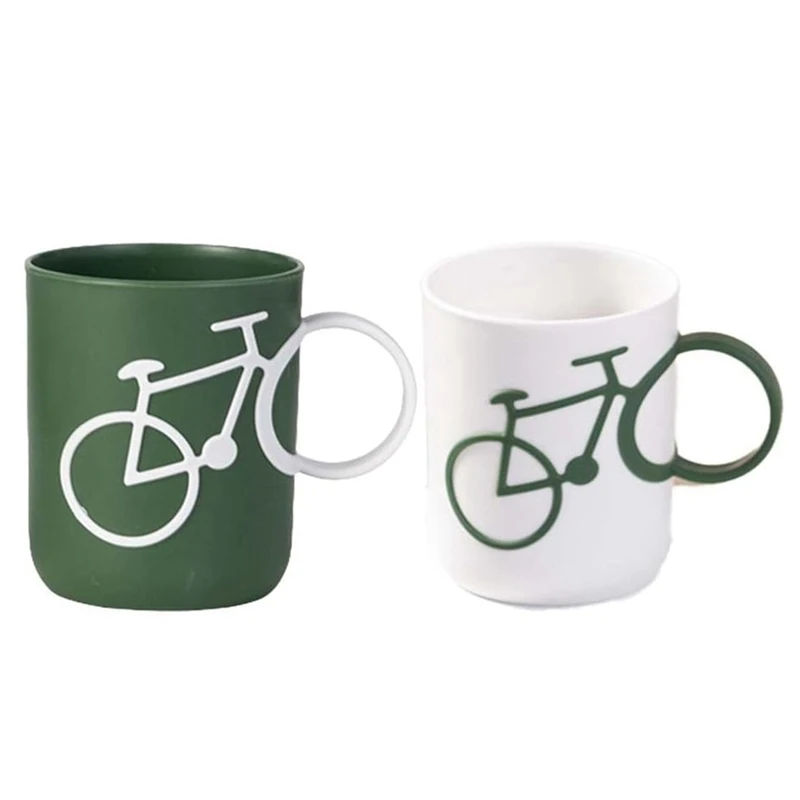 

Creatives Bicycle Toothbrush Cup, Mouthwash Cup Durable Easy To Use About 11X10cm 2 Pack