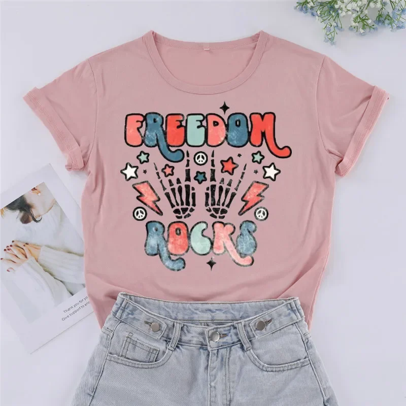 4th of July Freedom Rocks T-Shirt Freedom Fourth Of July Patriotic Short Sleeve Top Tees O Neck 100%cctton Fashion Harajuku y2k
4th of July Freedom Rocks T-Shirt Freedom Fourth Of July Patriotic Short Sleeve Top Tees O Neck 100%cctton Fashion Harajuku y2k