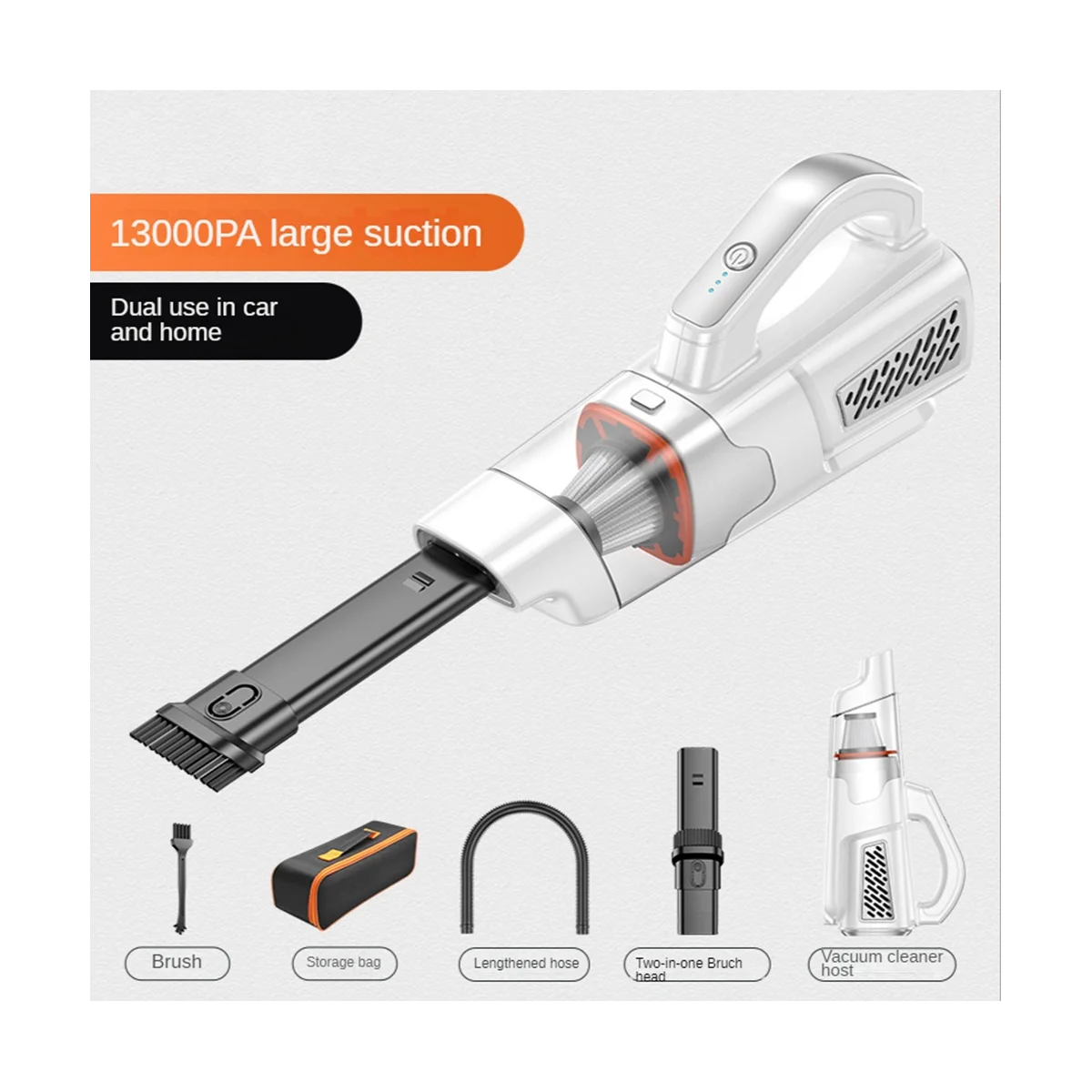 13000Pa Brushless Motor Wireless Vacuum Cleaner 2 Speed Handheld Powerful Cordless Vacuuming for Car Home Office White
13000Pa Brushless Motor Wireless Vacuum Cleaner 2 Speed Handheld Powerful Cordless Vacuuming for Car Home Office White
