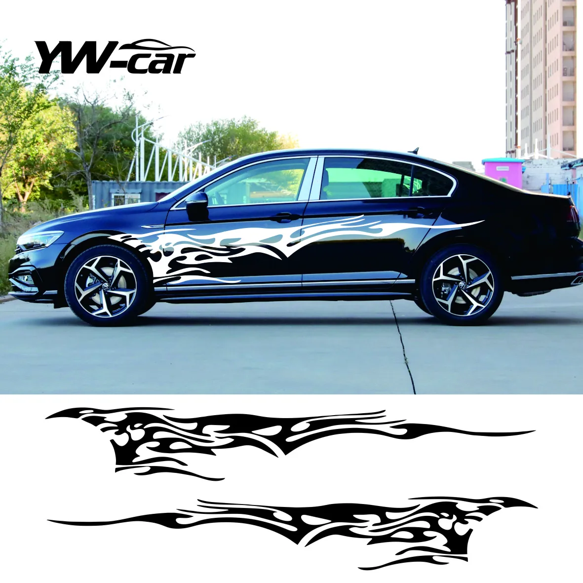 

Stylish Car Vinyl Decal Graphics Side Flame Element Stickers Body GenericRacing Decal Sticker Auto Car Accessories Sport Style