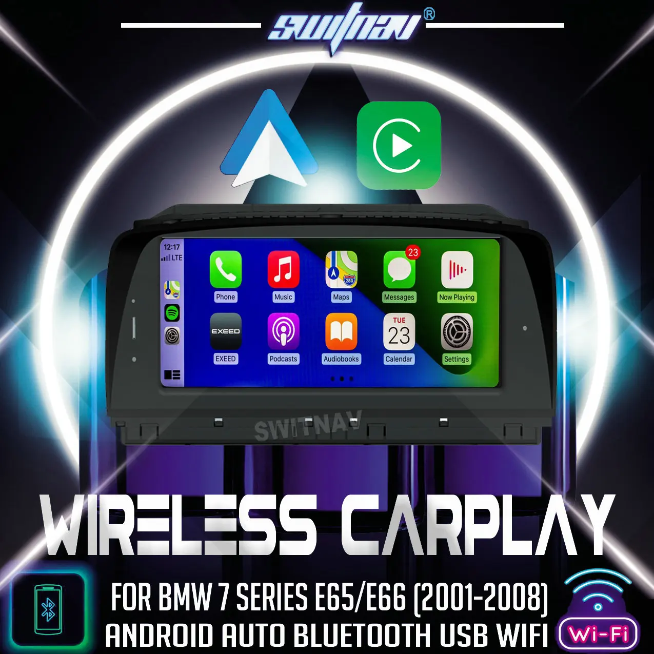 SWITNAV Wireless CarPlay Android Auto FOR BMW 7 Series E65/E66 (2001-2008) Car Multimedia Touch Screen Head Unit monitor
SWITNAV Wireless CarPlay Android Auto FOR BMW 7 Series E65/E66 (2001-2008) Car Multimedia Touch Screen Head Unit monitor