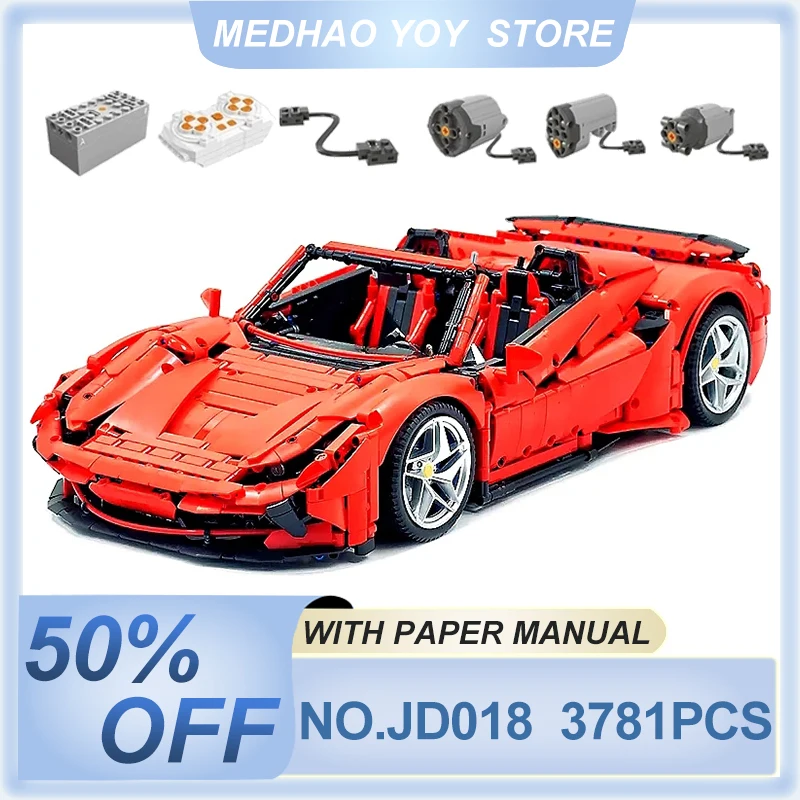 JD018 MOC технический Супер спортивный автомобиль 3781 шт. модель гиперкар строительные блоки кирпичи головоломка игрушка рождественские подарки для детей
JD018 MOC технический Супер спортивный автомобиль 3781 шт. модель гиперкар строительные блоки кирпичи головоломка игрушка рождественские подарки для детей
