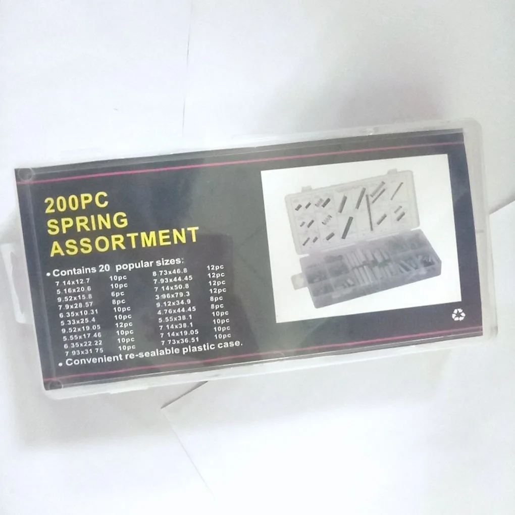 200pcs set Mixed Steel Spring Electrical Hardware Extension Tension Springs Kit Assortment In 20 Sizes
200pcs set Mixed Steel Spring Electrical Hardware Extension Tension Springs Kit Assortment In 20 Sizes