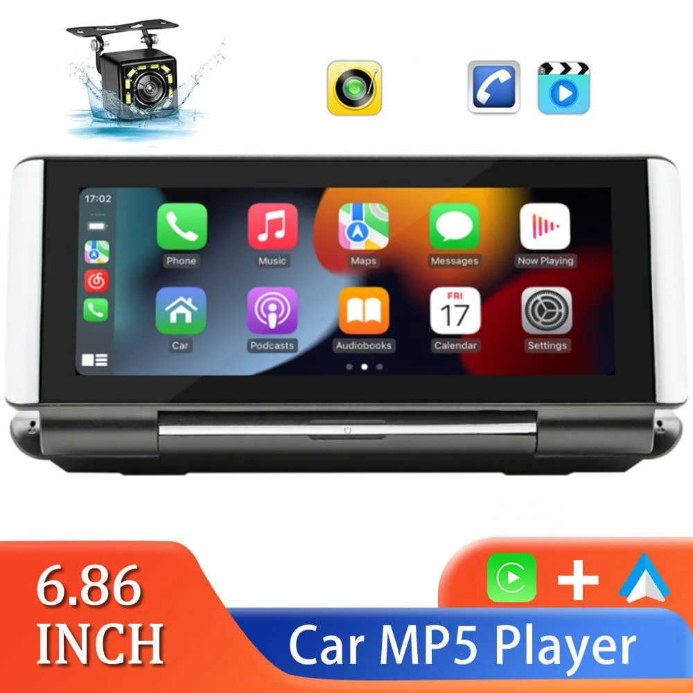 6,86 дюймовый автомобильный плеер MP5 беспроводной CarPlay Android автомобильный телефон экран Портативный BT/AUX/FM Портативный сенсорный складной
6,86 дюймовый автомобильный плеер MP5 беспроводной CarPlay Android автомобильный телефон экран Портативный BT/AUX/FM Портативный сенсорный складной