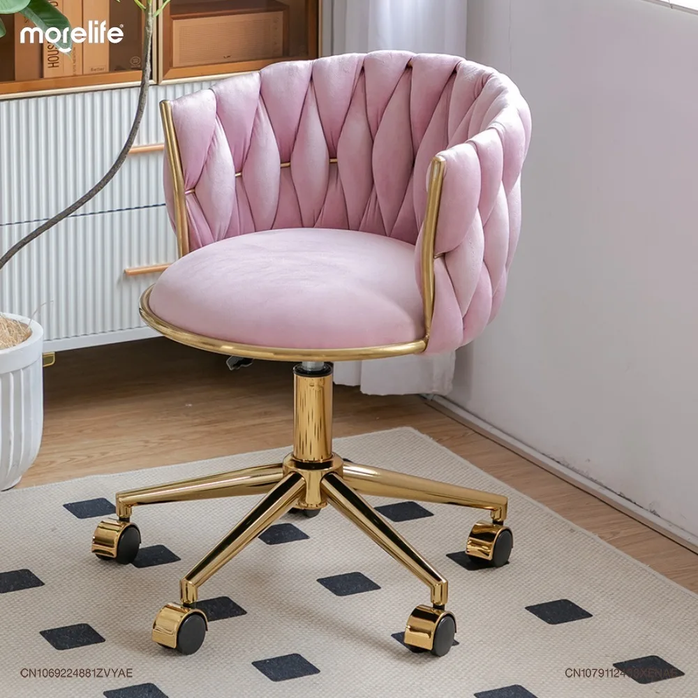 

Nordic Style Luxury Makeup Chairs Table Armchair Computer Desk Chair Modern Minimalism Bedroom Dressing Stool Home Furniture K01