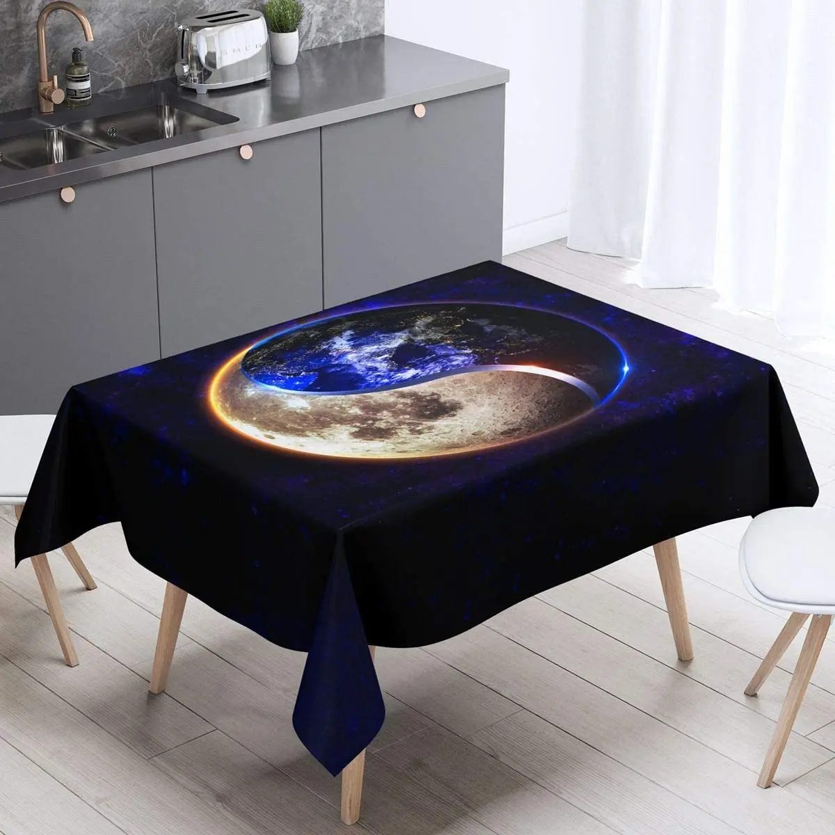 

Cosmic Planet Print Outer Space Theme Tablecloth Rectangular Linen Stain Resistant Tablecloth Party Restaurant Picnic Mat