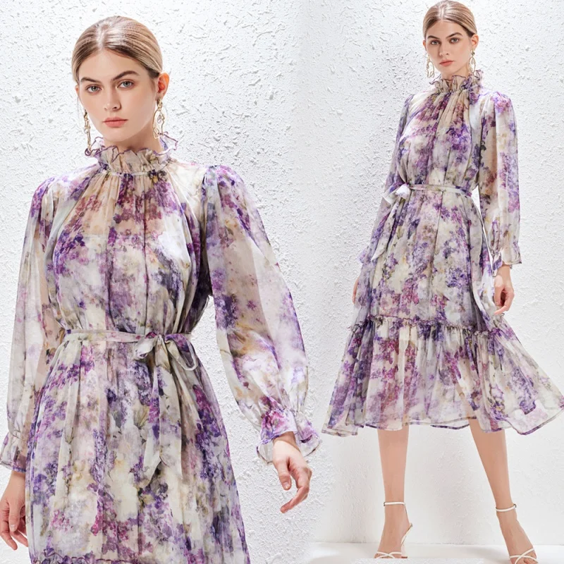 Воротник-стойка с цветочным принтом и оборками, на шнуровке
Воротник-стойка с цветочным принтом и оборками, на шнуровке