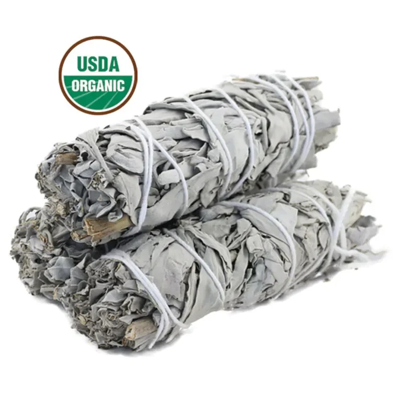 3 Pack 4" White Sage Smudge Sticks Cedar Gragon's Blood Blue Sage USDA Organic & Grown In California with Smudging Guide
3 Pack 4" White Sage Smudge Sticks Cedar Gragon's Blood Blue Sage USDA Organic & Grown In California with Smudging Guide