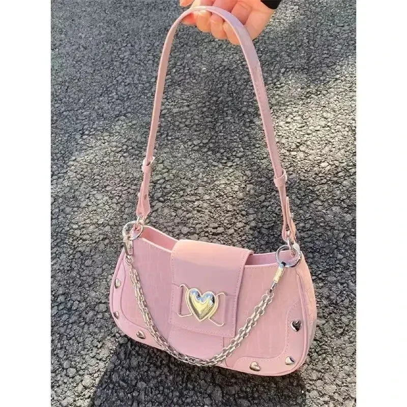 Y2K Korean Pink Heart Shoulder Bag Harajuku Aesthetic Vintage Goth Purse Handbag Wallet Baguette Crossbody Cute Tote Bags Women
Y2K Korean Pink Heart Shoulder Bag Harajuku Aesthetic Vintage Goth Purse Handbag Wallet Baguette Crossbody Cute Tote Bags Women