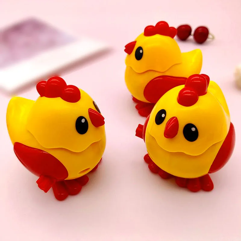 

Cartoon Small Yellow Jumping Chicken Clockwork Toy Winding Toys Cute Jumping Simulation Chick Toy