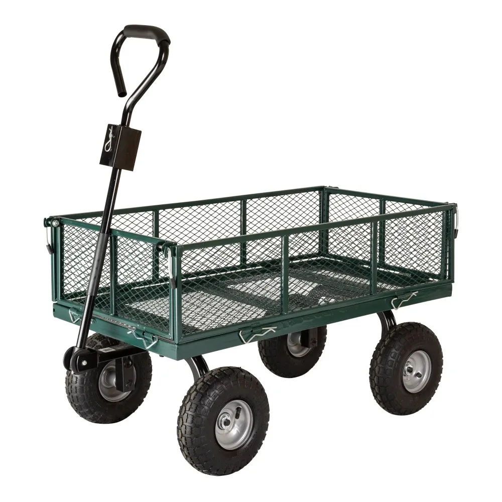 

700lb Capacity Trolley Cart for the Beach Free Shipping 38” X 20” Towable Mesh Garden Utility Cart Camping Chair Handcart Carts