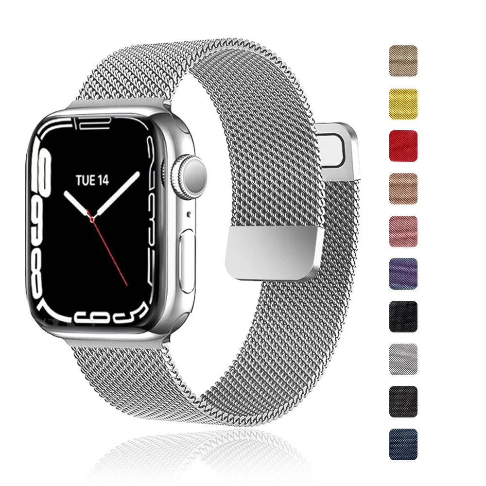 

New Milanese Loop Band For Apple Watch Series 9 8 7 6 5 4 3 2 1 Magnetic Bracelet For iwatch 49MM 45MM 44MM 42MM 41MM 40MM 38MM
