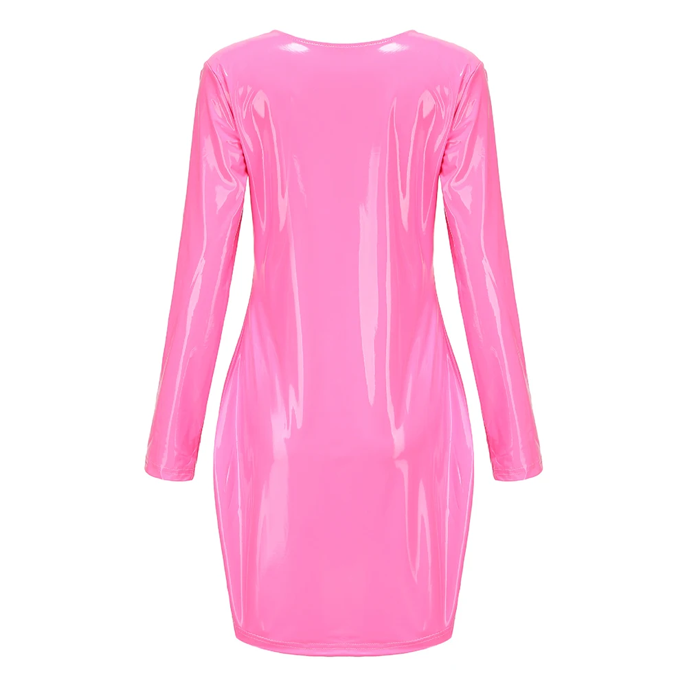 New Fashionable Womens Dress Skirt Long Sleeve Office Outdoor Sexy Shiny Short Dress Solid Color Latex Leather
New Fashionable Womens Dress Skirt Long Sleeve Office Outdoor Sexy Shiny Short Dress Solid Color Latex Leather
