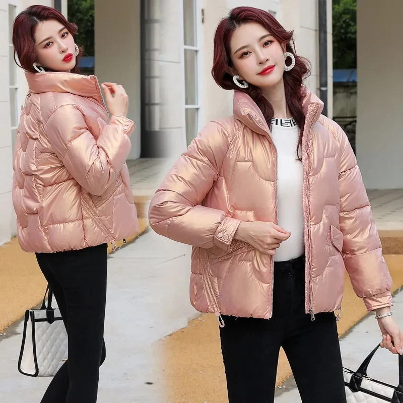 Glossy Cotton Padded Jacket Women Short Autumn Winter Parkas Long Sleeves Coat Female Fashion Loose Outerwear Clothes Tide H2472
Glossy Cotton Padded Jacket Women Short Autumn Winter Parkas Long Sleeves Coat Female Fashion Loose Outerwear Clothes Tide H2472