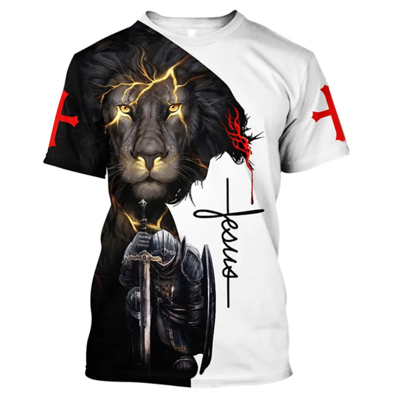 God Religion Christ Jesus And Lion 3D Print Men's T-shirts 0-Neck Short Sleeve Streetwear Loose Tops Tees Oversized T Shirts
God Religion Christ Jesus And Lion 3D Print Men's T-shirts 0-Neck Short Sleeve Streetwear Loose Tops Tees Oversized T Shirts