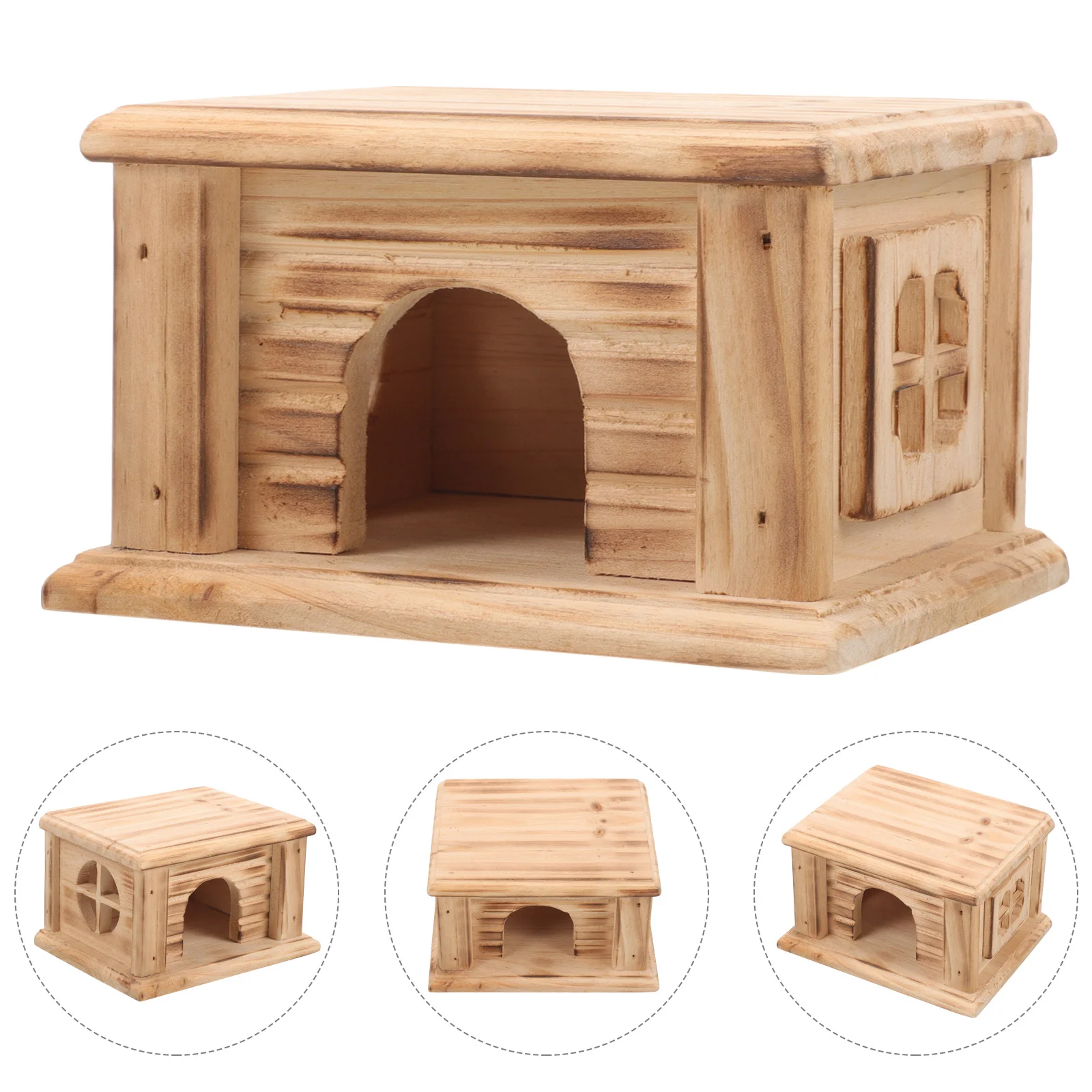 

Hamster Cabin Household Tiny Animals Wooden Rat Hideout Delicate Squirrel Houses Hideouts Guinea Wear-resistant Supply