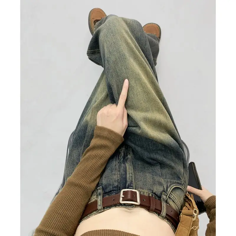 American High Street Cement Gray Wide-leg Jeans Women's 2023 Autumn and Winter New Retro High-waist Loose Drape Mopping Pants
American High Street Cement Gray Wide-leg Jeans Women's 2023 Autumn and Winter New Retro High-waist Loose Drape Mopping Pants
