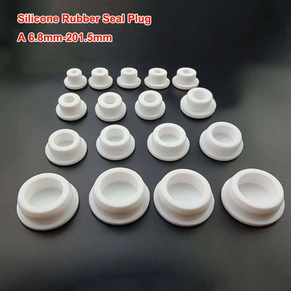 

6.8mm-201.5mm White Silicone Rubber Hole Plug T Type Inserts Seal Plugs Stopper End Caps Dustproof Protective Sleeve