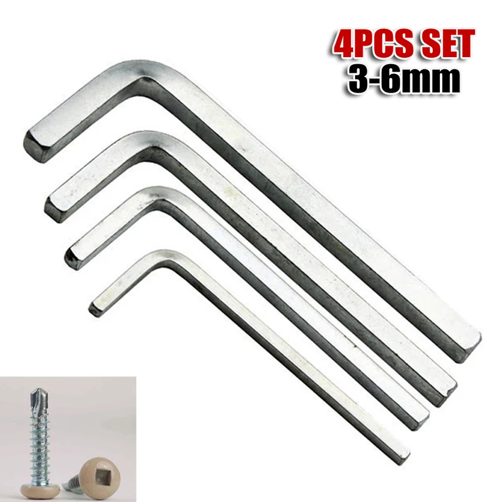4Pcs L Shape Square Head Wrench Square Key 4 Point Wrench Screwdriver Set 3-6mm For Tightening Screws Portable Repair Hand Tool
4Pcs L Shape Square Head Wrench Square Key 4 Point Wrench Screwdriver Set 3-6mm For Tightening Screws Portable Repair Hand Tool