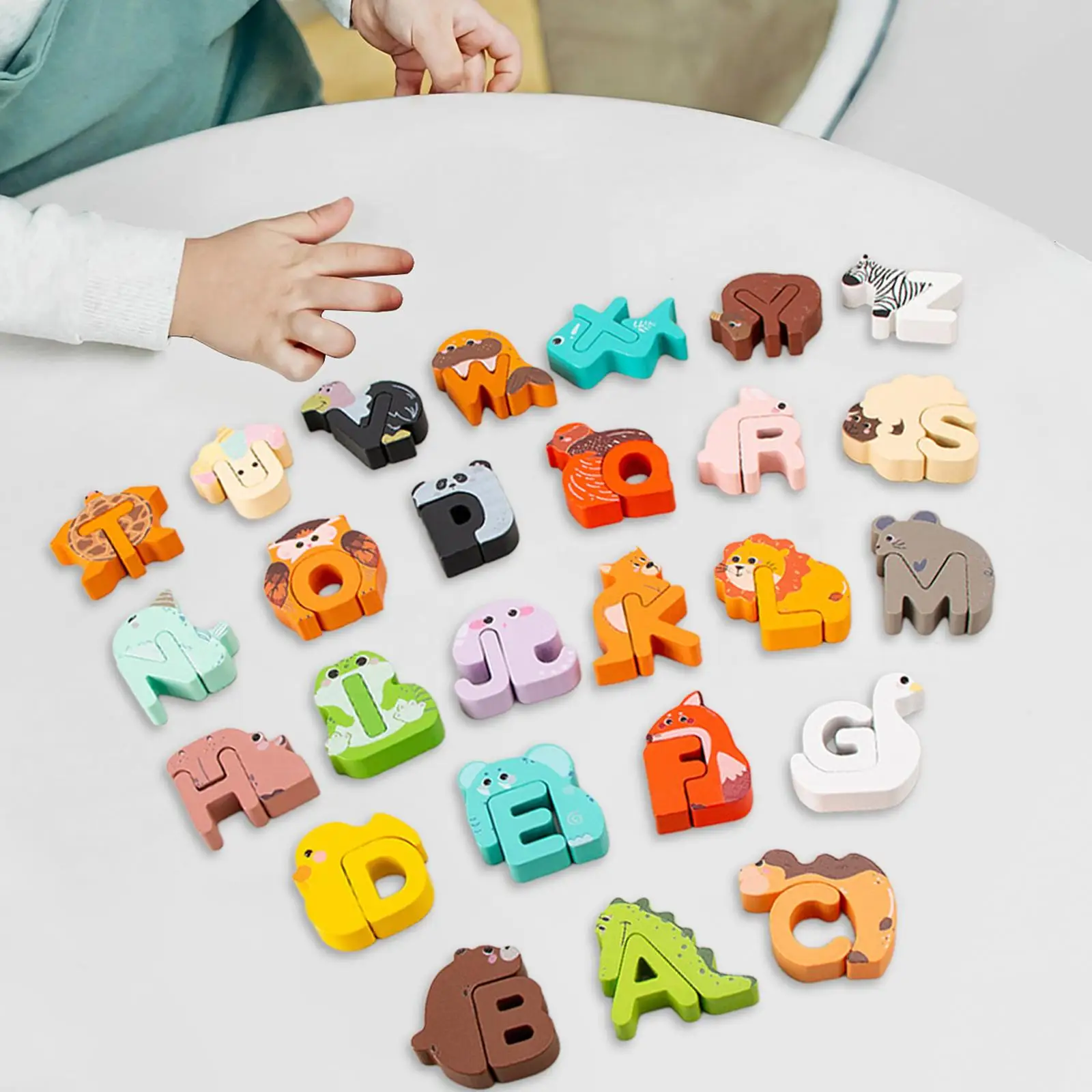 

Alphabet Puzzle Abc Alphabet Learning Toy Cute Montessori Preschool Animal Puzzle Wooden Puzzle for Children Toddlers Kids