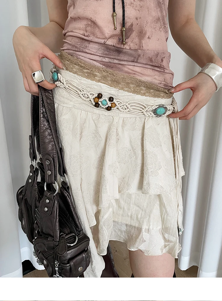 Vintage Beaded Waist Belt - Bohemian Woven Ethnic Accent for Skirts & Dresses 2 S794b6607557143e9b0d9456a4a3f61eek