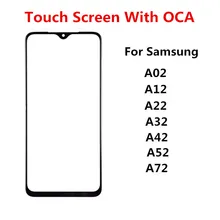 Écran tactile avant de remplacement avec couvercle en verre pour Samsung Galaxy, pour modèles A02, A12, A22, A32, A42, A52, A72, OCA=