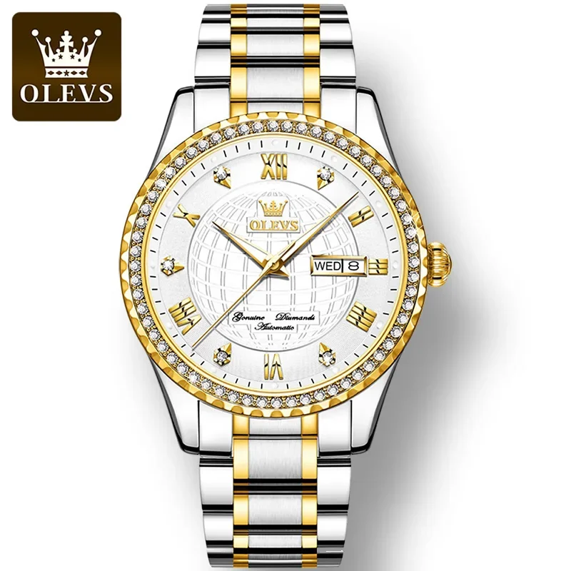 OLEVS 6616 Stainless Steel Strap Waterproof Men Wristwatch, Golden Luxury Automatic Mechanical Business Watches For Men Luminous 
OLEVS 6616 Stainless Steel Strap Waterproof Men Wristwatch, Golden Luxury Automatic Mechanical Business Watches For Men Luminous