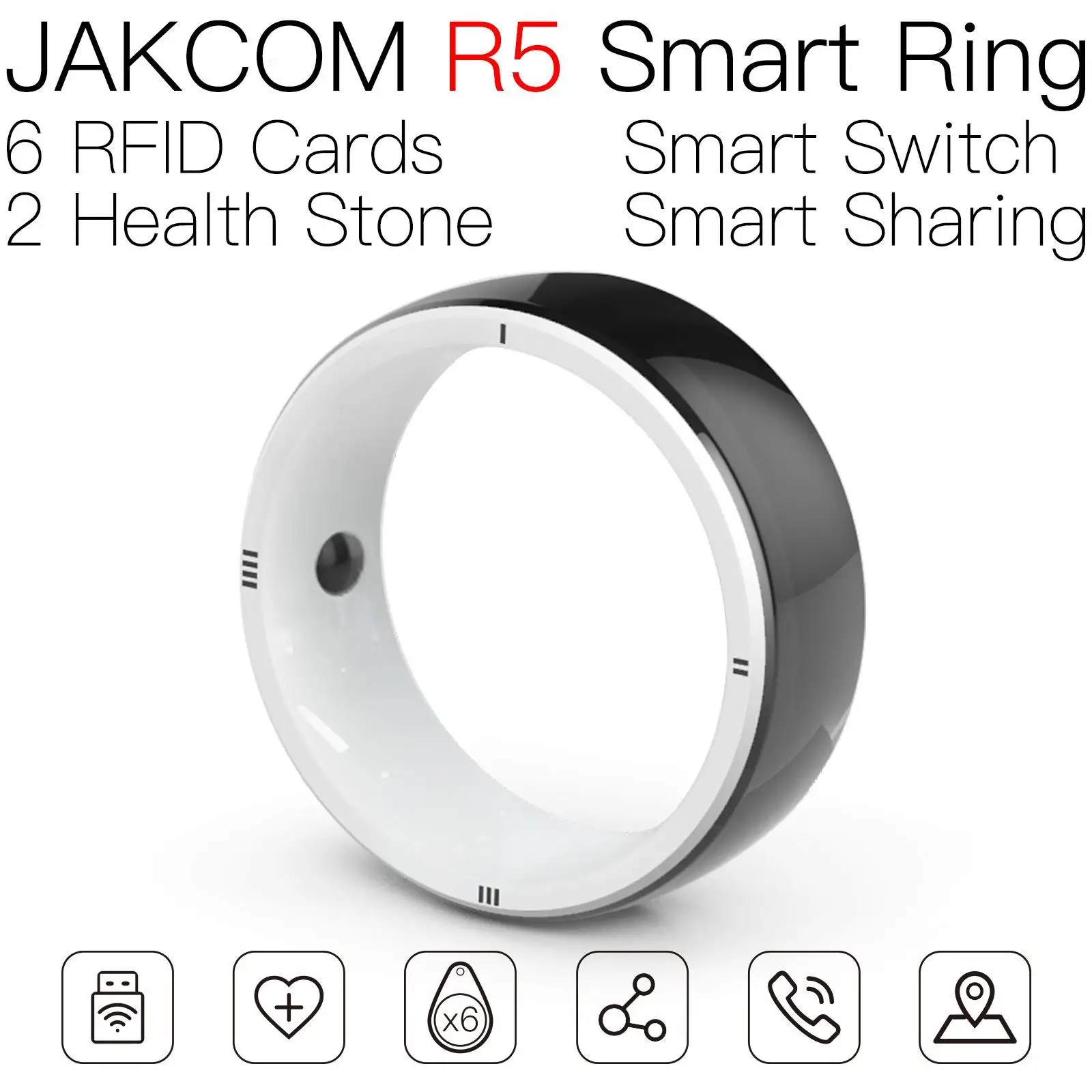 

JAKCOM R5 Smart Ring Best gift with uid changeable rfid ic key tags token gps para palomas anillas ml band 6 nfs nfc waterproof