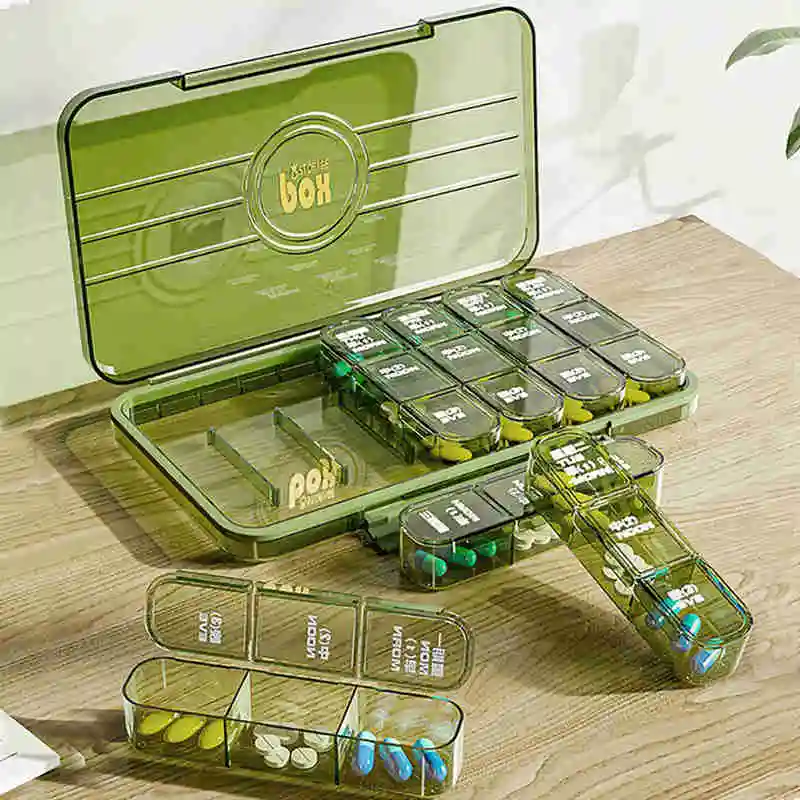 Portable Pill Box A Week with Reminder Dispenser Three Meals A Day Drug Storage Dispenser
Portable Pill Box A Week with Reminder Dispenser Three Meals A Day Drug Storage Dispenser