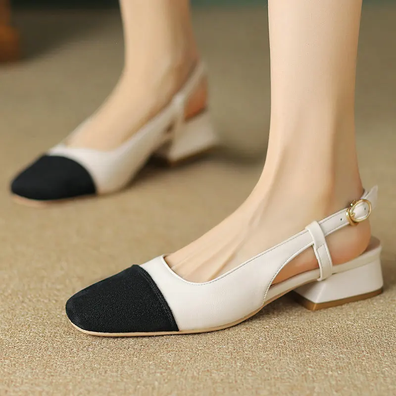 Chic Big Size 43 42 Luxury Women Shoes Summer Slingback Slip-on Mixed Color Patchwork Nude Color Chunky Low Heeled Heels Sandals
Chic Big Size 43 42 Luxury Women Shoes Summer Slingback Slip-on Mixed Color Patchwork Nude Color Chunky Low Heeled Heels Sandals