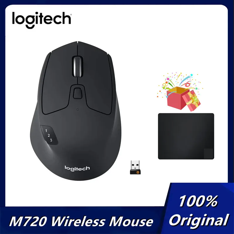 Logitech M720 Triathlon Multi-Device Wireless Mouse With 2.4GHz 1000DPI Bluetooth USB 8 Buttons Mice For Laptop PC
Logitech M720 Triathlon Multi-Device Wireless Mouse With 2.4GHz 1000DPI Bluetooth USB 8 Buttons Mice For Laptop PC