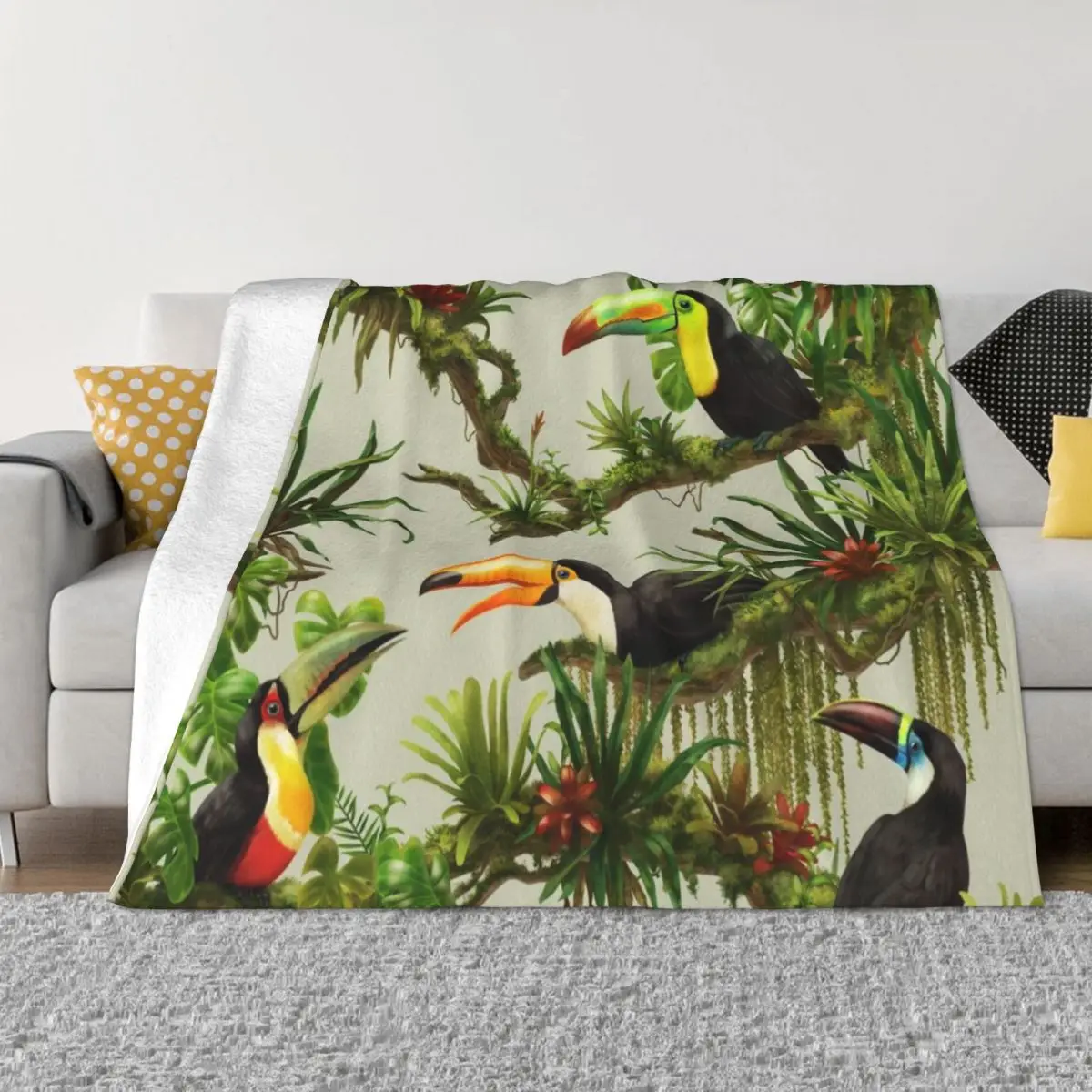 Toucans and bromeliads - canvas background Throw Blanket blankets for winter Plaid on the sofa Christmas
Toucans and bromeliads - canvas background Throw Blanket blankets for winter Plaid on the sofa Christmas
