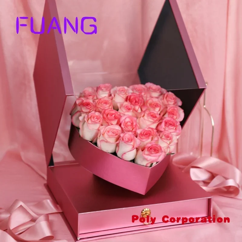 

Custom Роскошные, квадратные, акриловые Full Window Цветочная коробка внутри в форме сердца коробка Розы День святого Валентина подарочная коробка упаковочная коробка для маленького размера