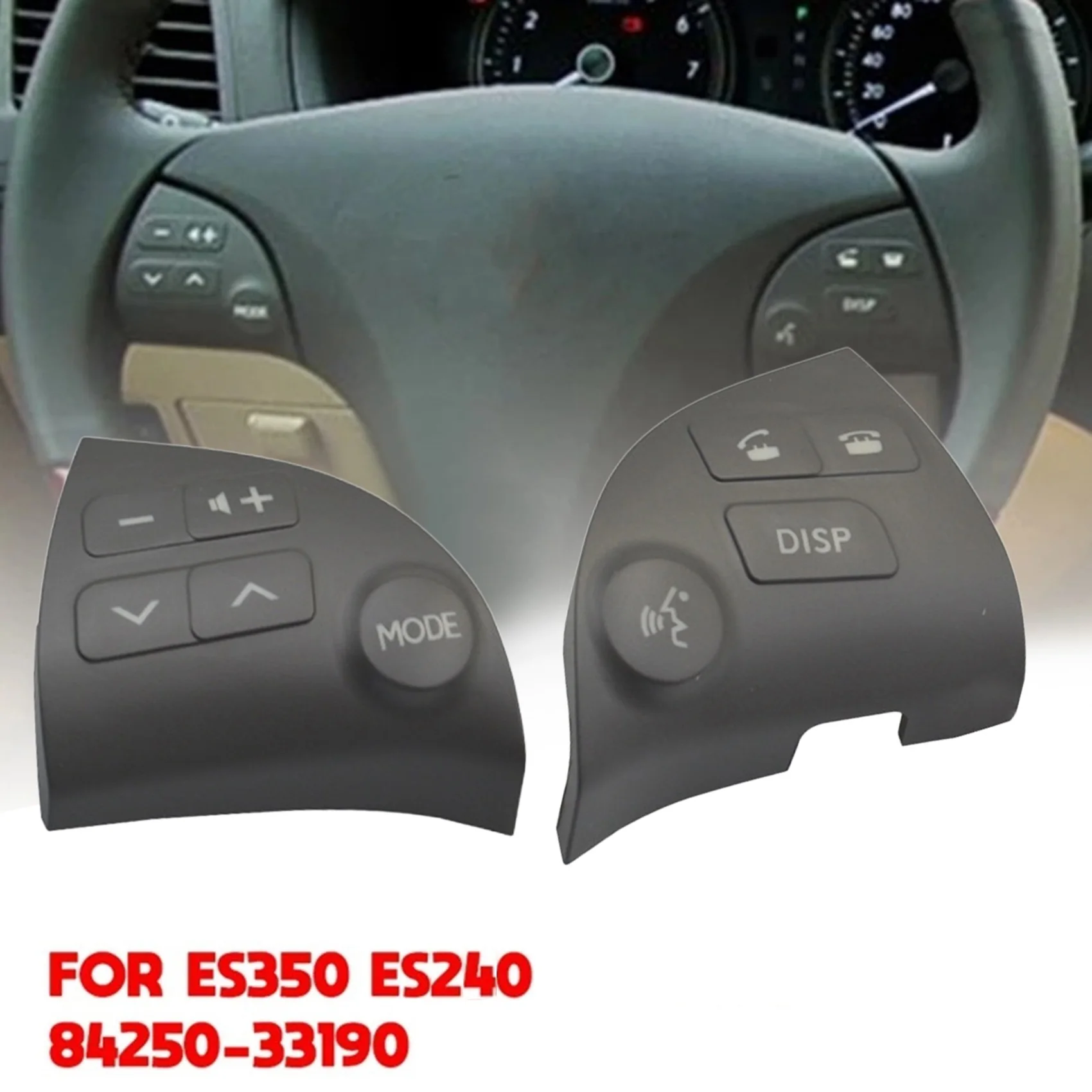 

2 шт., многофункциональные кнопки для рулевого колеса Toyota Lexus ES350 84250-33190 B