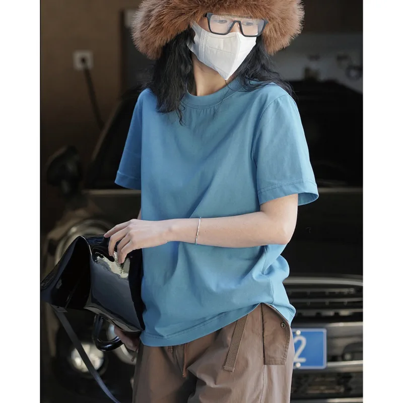 Spring H-shaped Round Neck Short-sleeve T-shirt Women Loose Comfortable Skin-friendly Casual Tops
Spring H-shaped Round Neck Short-sleeve T-shirt Women Loose Comfortable Skin-friendly Casual Tops