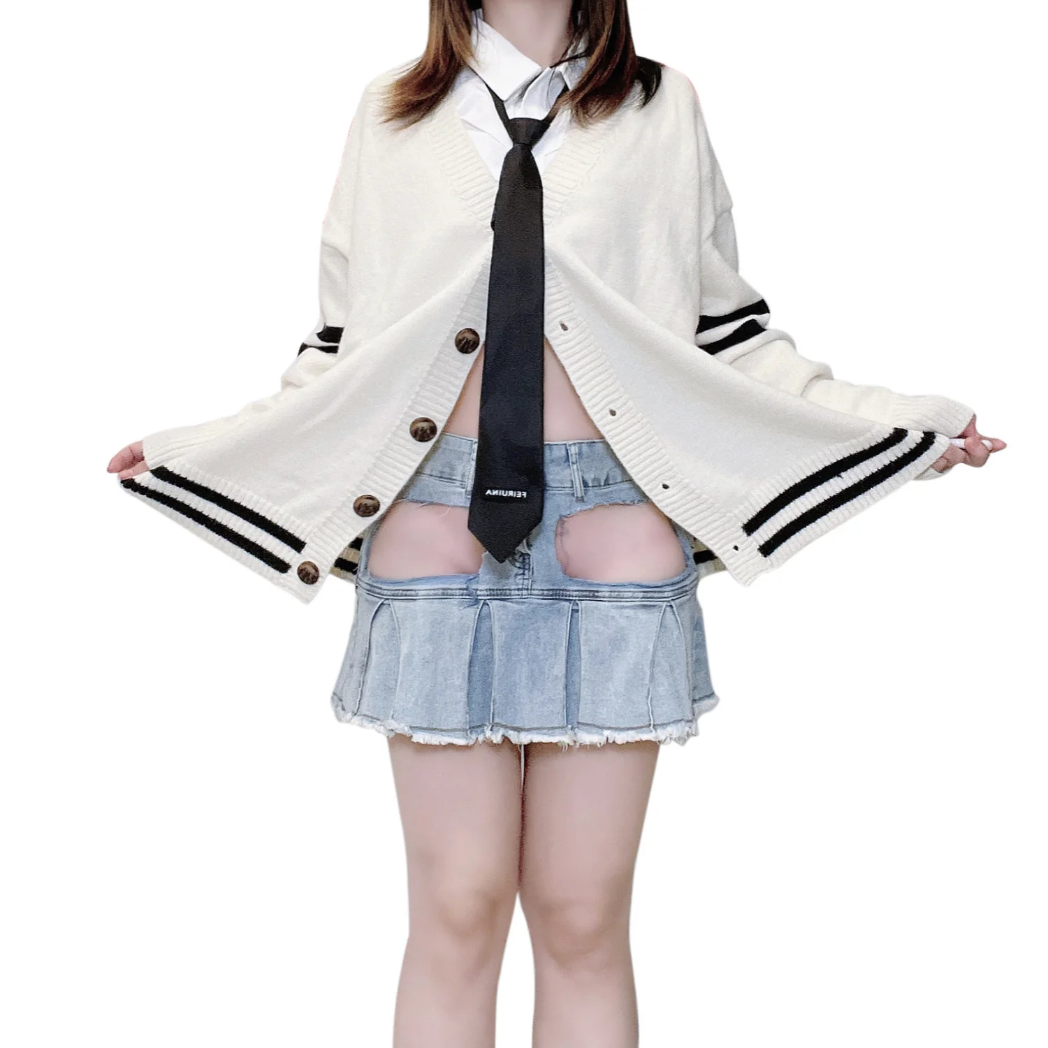 WOMENGGAGA Sexy Fashion Denim Skirthole Hollow Out Bare Buttocks A-LINE Skirts Couple Dating Hot Sexy Skirts 2023 Summer XF96 WOMENGGAGA Sexy Fashion Denim Skirthole Hollow Out Bare Buttocks A-LINE Skirts Couple Dating Hot Sexy Skirts 2023 Summer XF96