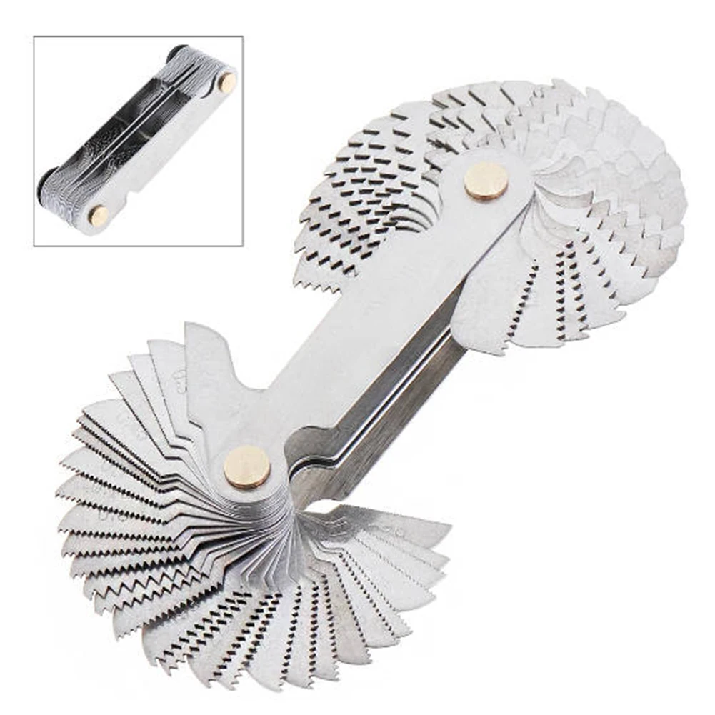 58PCS Stainless Steel Pitch Scale High Precision Measuring Tool Insert U.S. Screw Gauge Metric Inch Piece Thread Samples
58PCS Stainless Steel Pitch Scale High Precision Measuring Tool Insert U.S. Screw Gauge Metric Inch Piece Thread Samples