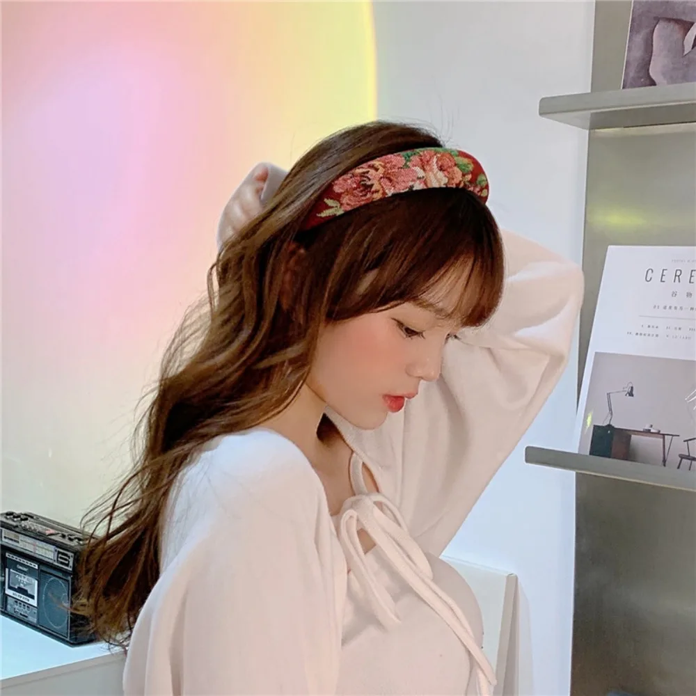 

Женский обруч для волос с губкой, повязка на голову в Корейском стиле с цветами для макияжа, аксессуары для волос, подарок для девушек