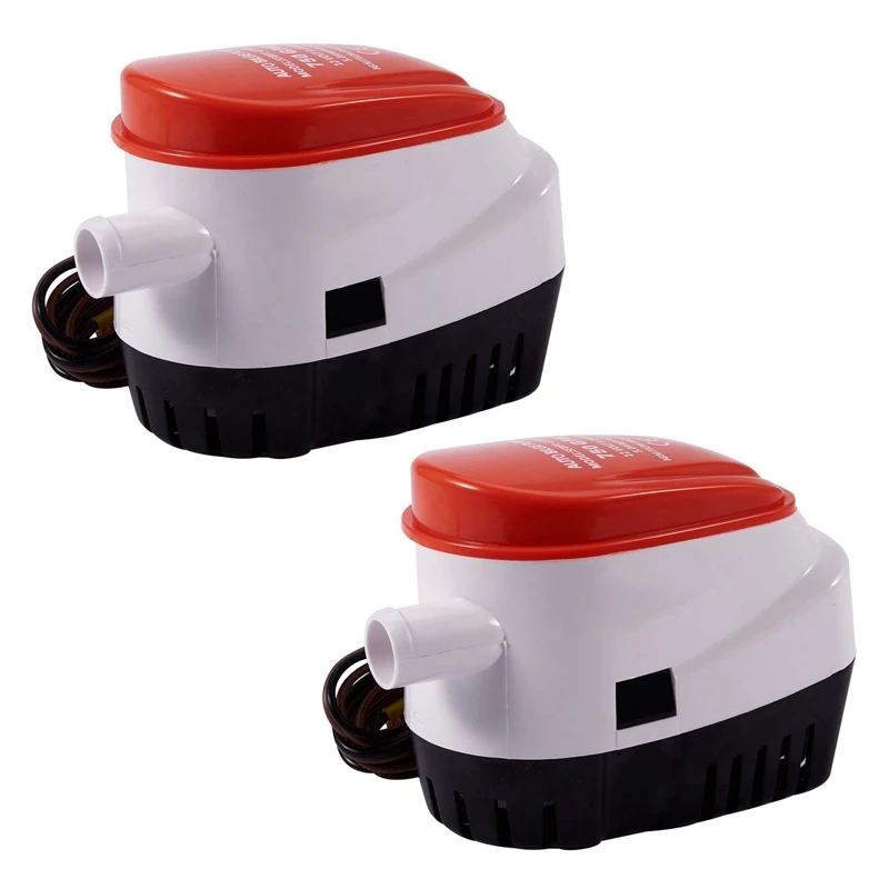 

2X Automatic 12V Bilge Pump 750Gph With Internal Float Switch Auto Water Boat Submersible Auto Pump